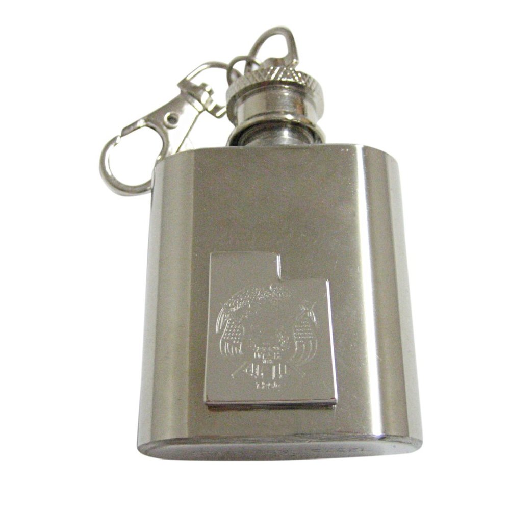 Utah State Map Shape And Flag 1oz Keychain Flask - image 1